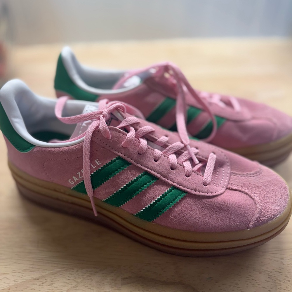 Adidas Gazelle Pink and Green Sneakers